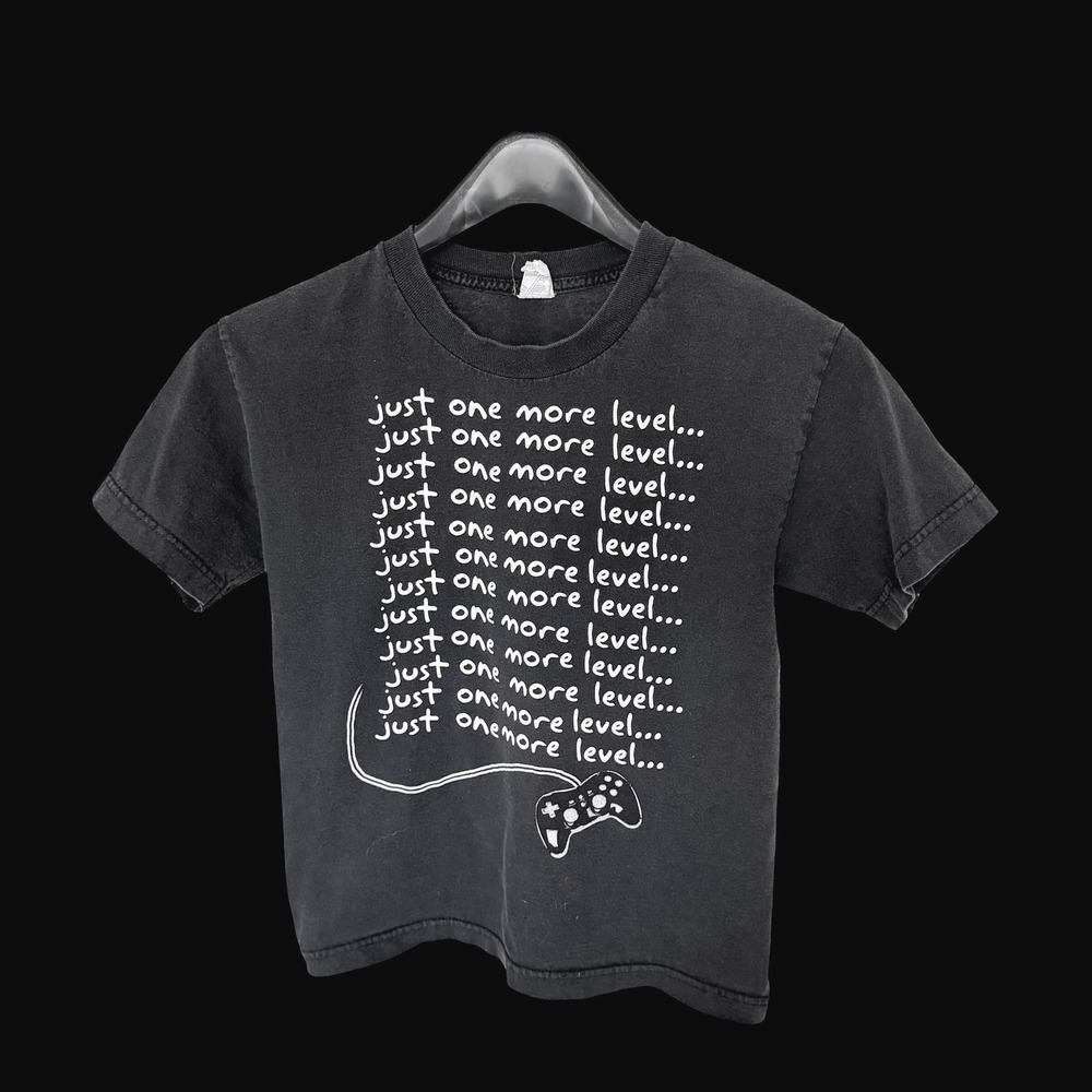 90's One More Level Video Game T-Shirt Black Women's Small Youth Medium